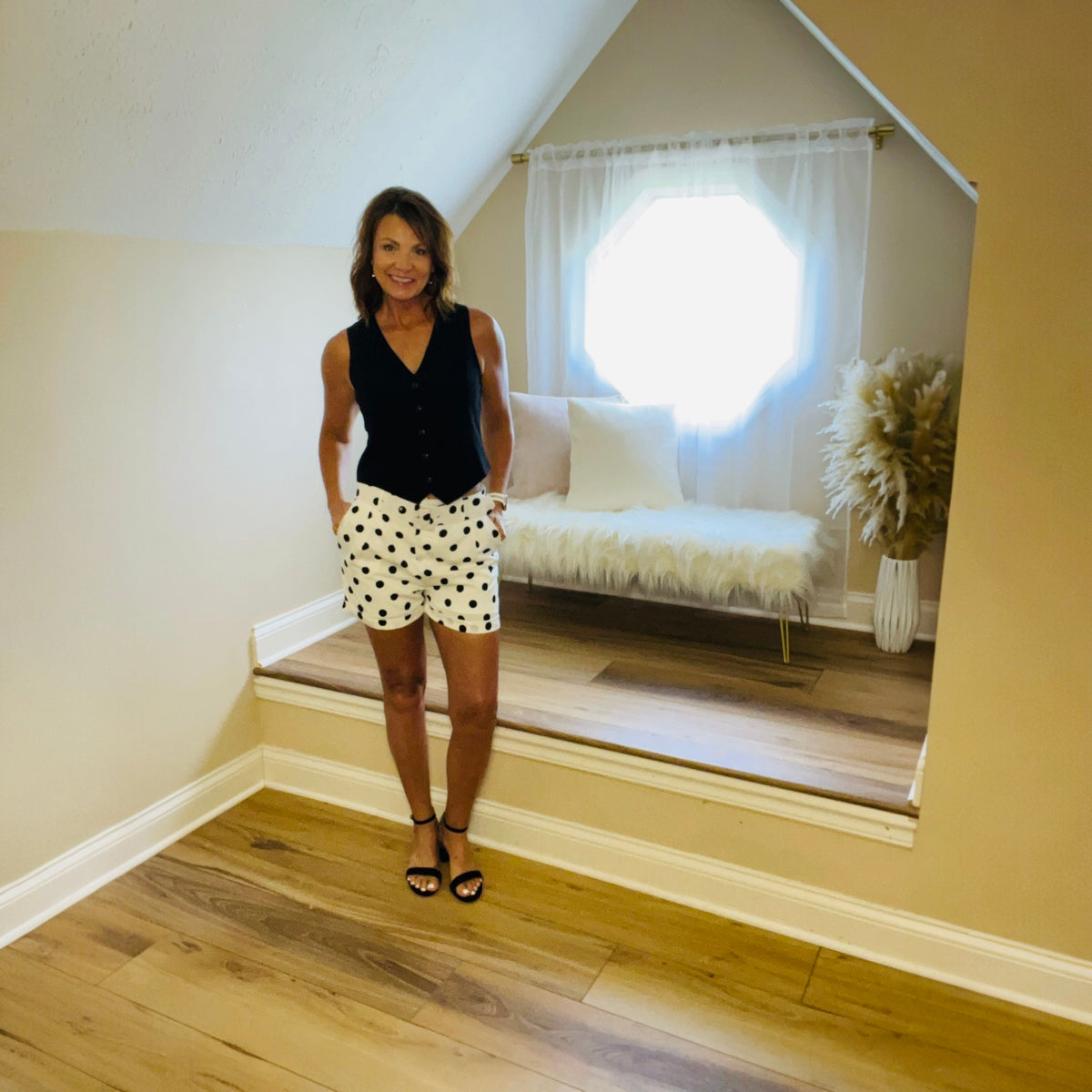Polka Dot Belted Shorts