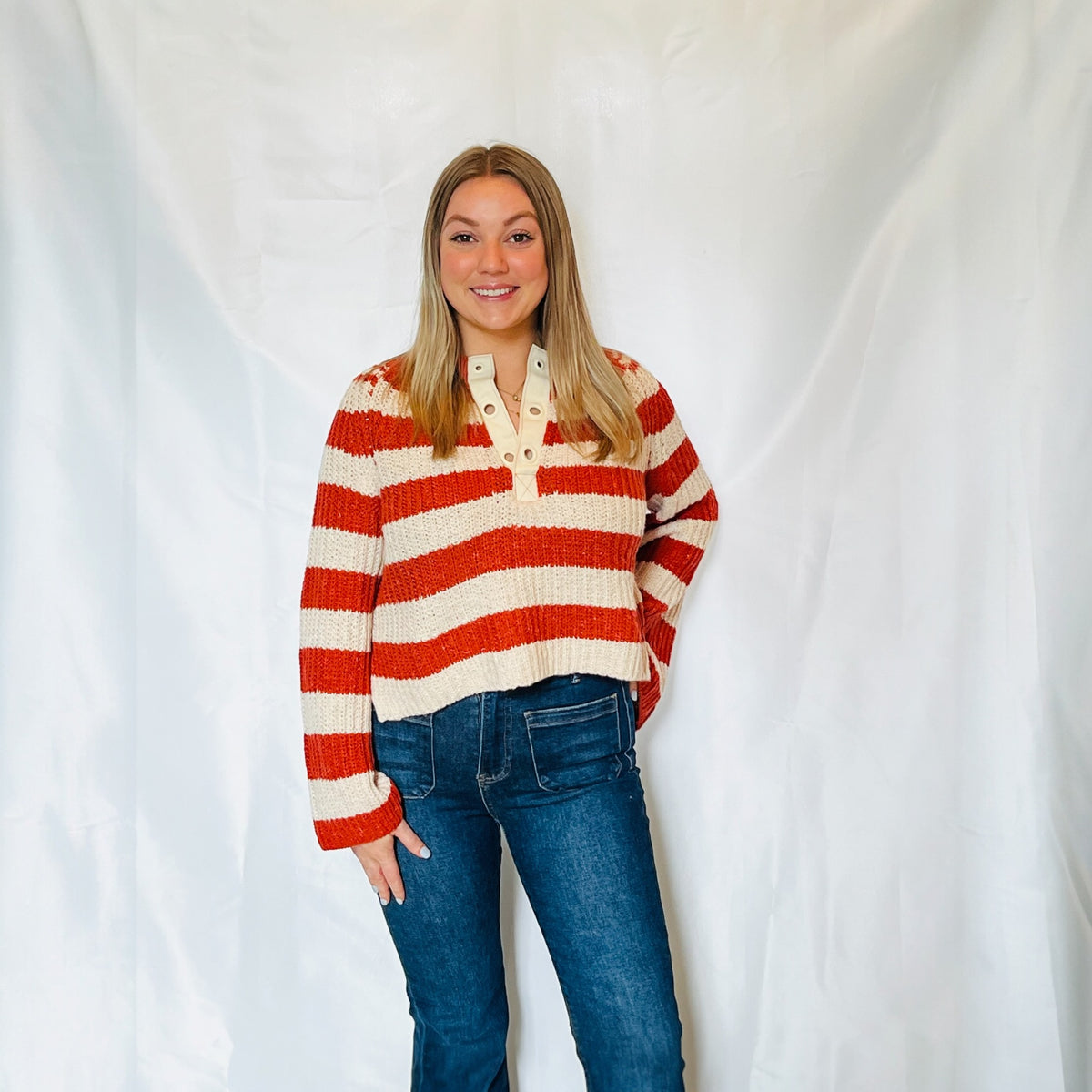 Striped Bell Sleeve Sweater