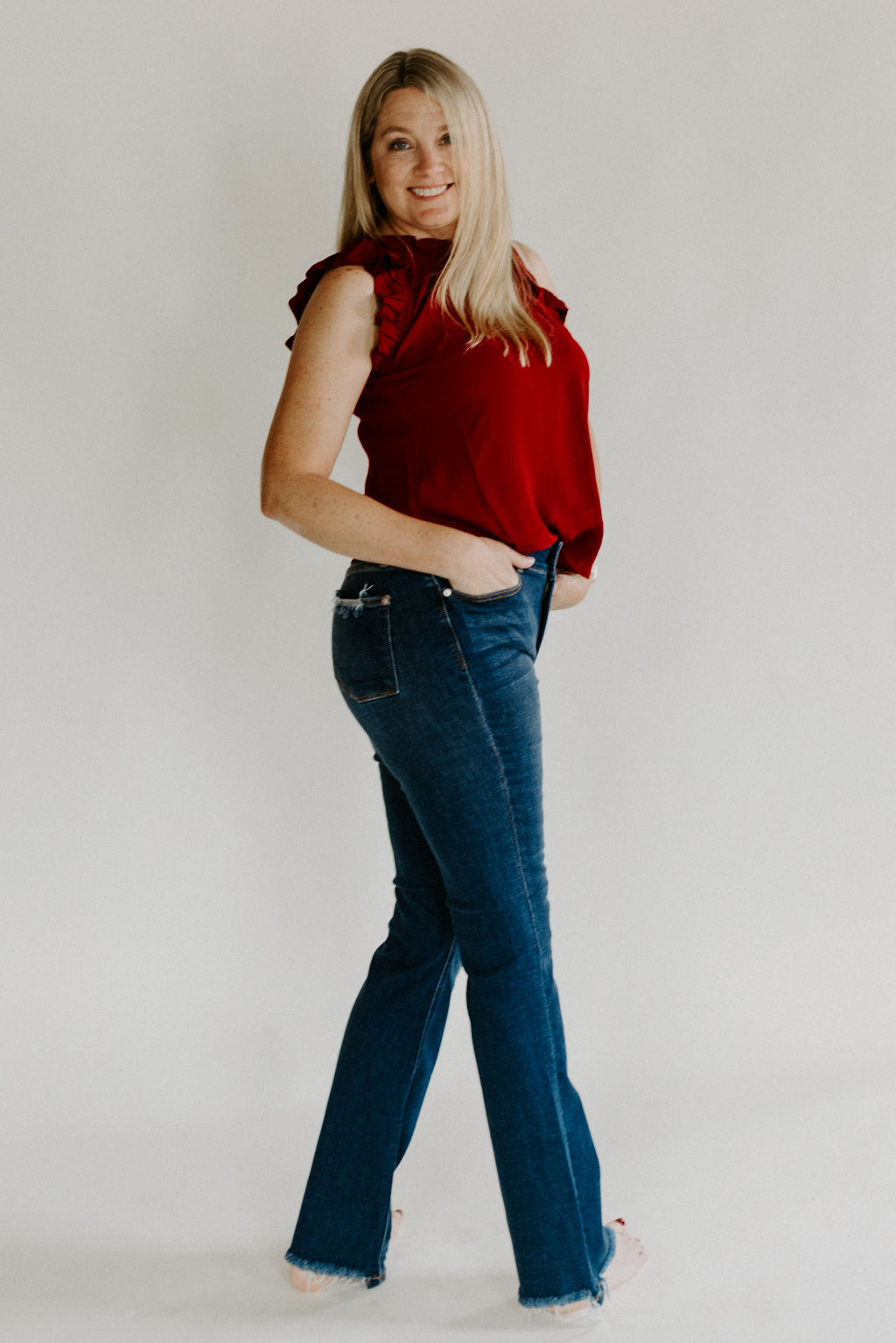 Folded Ruffle Woven Top – Chloe Rae Boutique